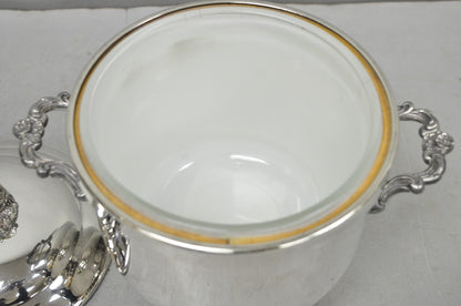 Vintage Victorian Silver Plated Footed and Covered Lidded Bar Ice Bucket