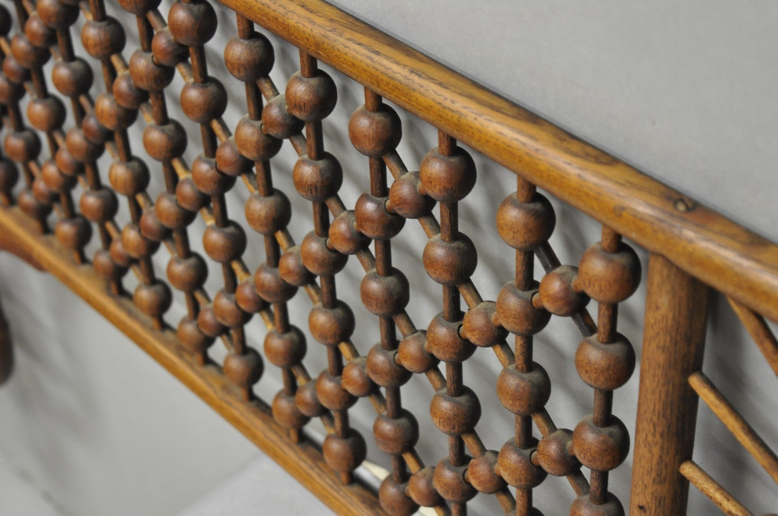 Antique Victorian Oak Stick & Ball 84" Fretwork Archway Architectural Salvage