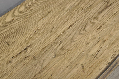 French Country Style Oval Drop Leaf Farmhouse Pine Woodgrain Dining Room Table