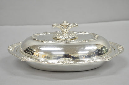 Vintage Rogers 1881 Glenrose Silver Plated Covered Vegetable Serving Dish