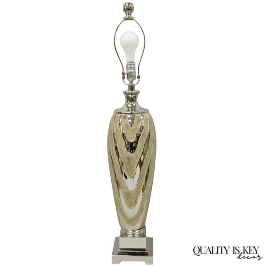 Contemporary Modern Silver & Gold Ceramic "Allegheny" Table Lamp by Uttermost