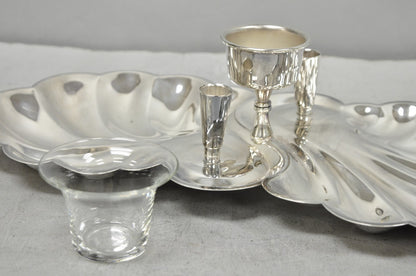 Vintage Sheffield Silver Plated Clam Shell Shrimp Cocktail Serving Platter Tray