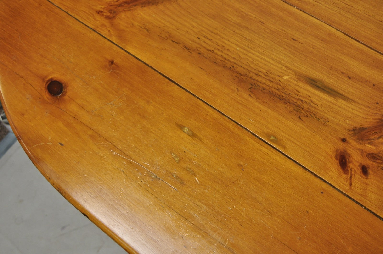 Vintage French Country Oval Pine Wood 78" Baluster Leg Farmhouse Dining Table