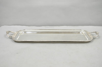 Vintage Barker Ellis English Regency Narrow Silver Plated Serving Dish Bar Tray