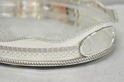 Vintage Israel Freeman and Son English Edwardian Oval Silver Plated Platter Tray