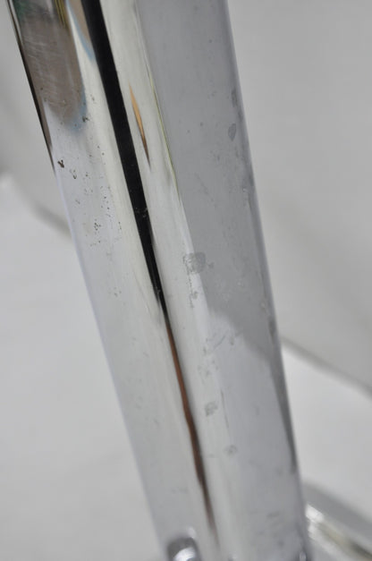 Vintage Postmodern Silver Chrome Metal Sculptural Modernist Pole Floor Lamp