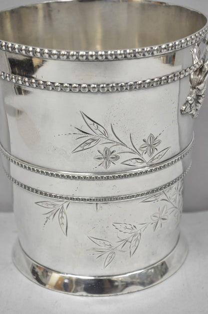Victorian Henry Hicks Silver Plated S Monogram Champagne Chiller Wine Ice Bucket