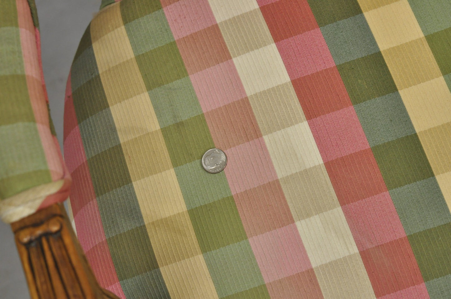 Vintage French Country Louis XV Style Plaid Arm Chair by Simon Loscertales Bona