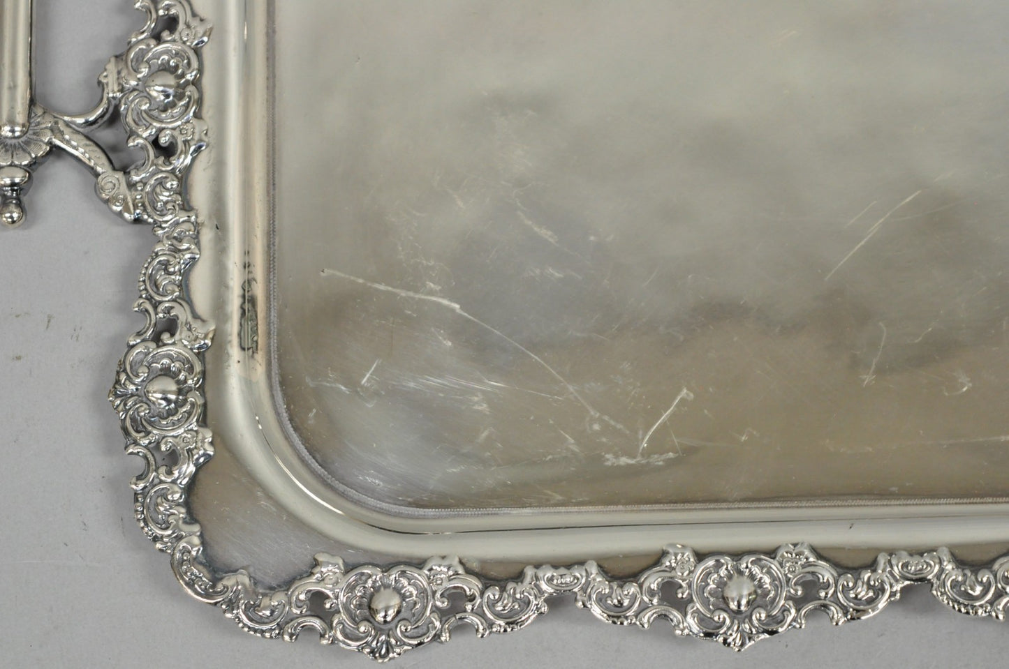 Antique Victorian Silver Plated Pierced Twin Handle Bar Serving Tray by Wilcox