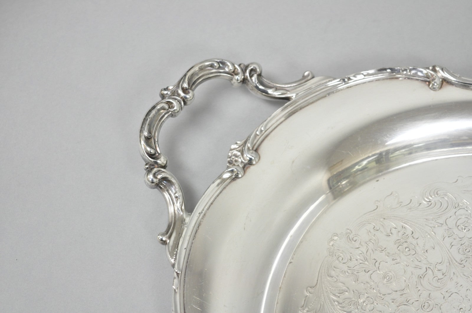 Vintage 1847 Rogers Bros "Reflection" Silver Plated Oval Serving Platter Tray