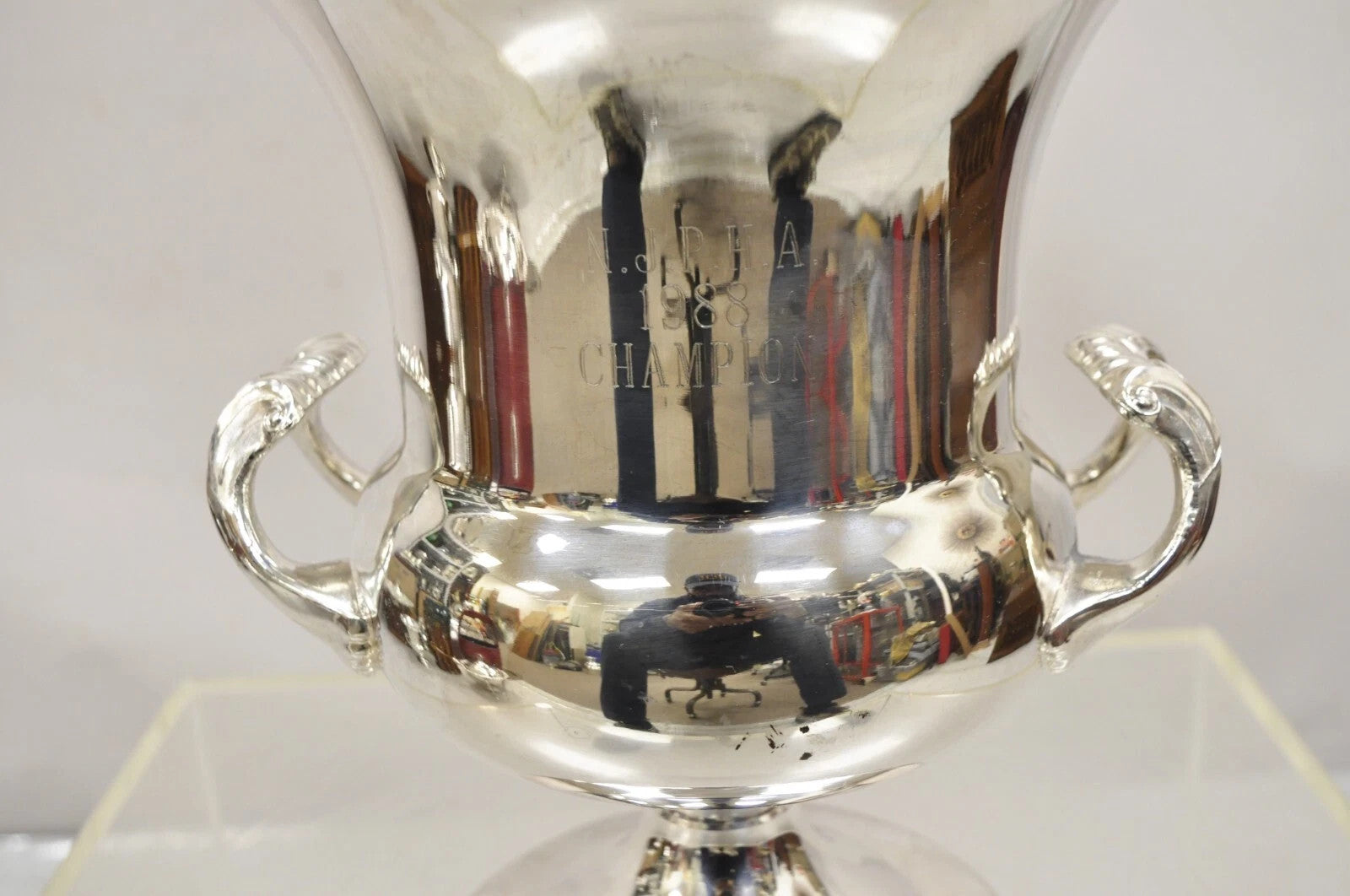 Vintage NJPHA 1988 Champion Silver Plate Trophy Cup Champagne Chiller Ice Bucket