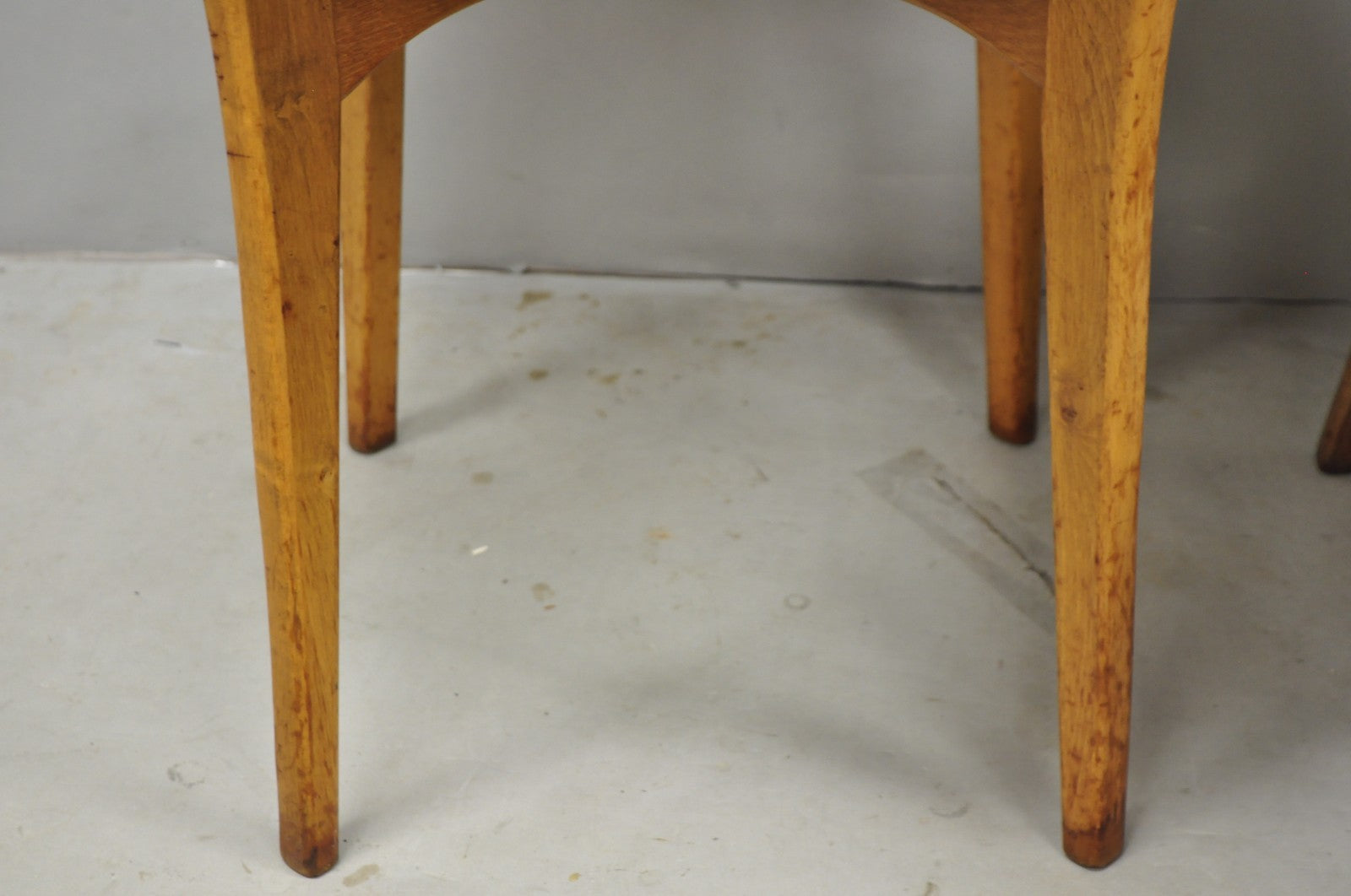 Vintage Mid Century Modern Walnut & Formica Round & Step Side Table Set - 2 pcs