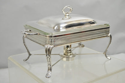 Vintage Sheffield USA Victorian Silver Plated Chafing Dish Buffet Food Warmer