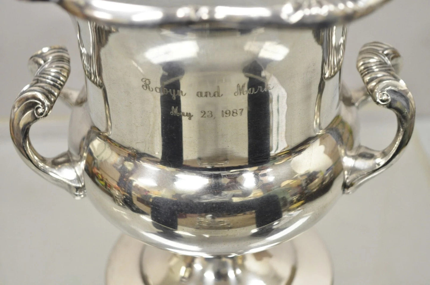 FB Rogers Silver Plated Trophy Cup Champagne Wine Chiller Ice Bucket - Engraved