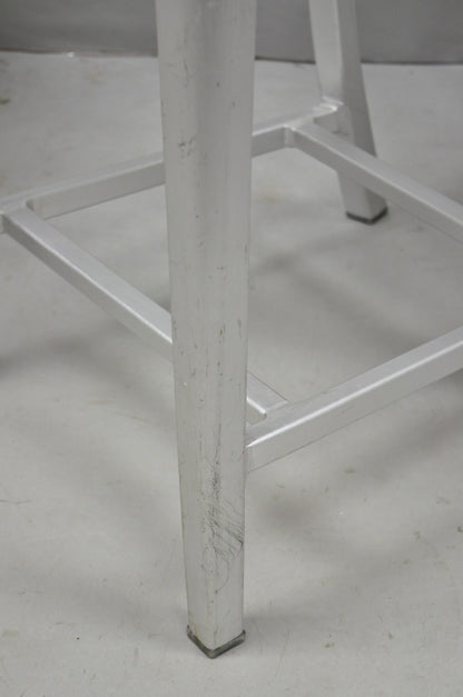 Art Deco Navy Style Aluminum Metal 24" Counter Stool Barstool Chair - Set of 4