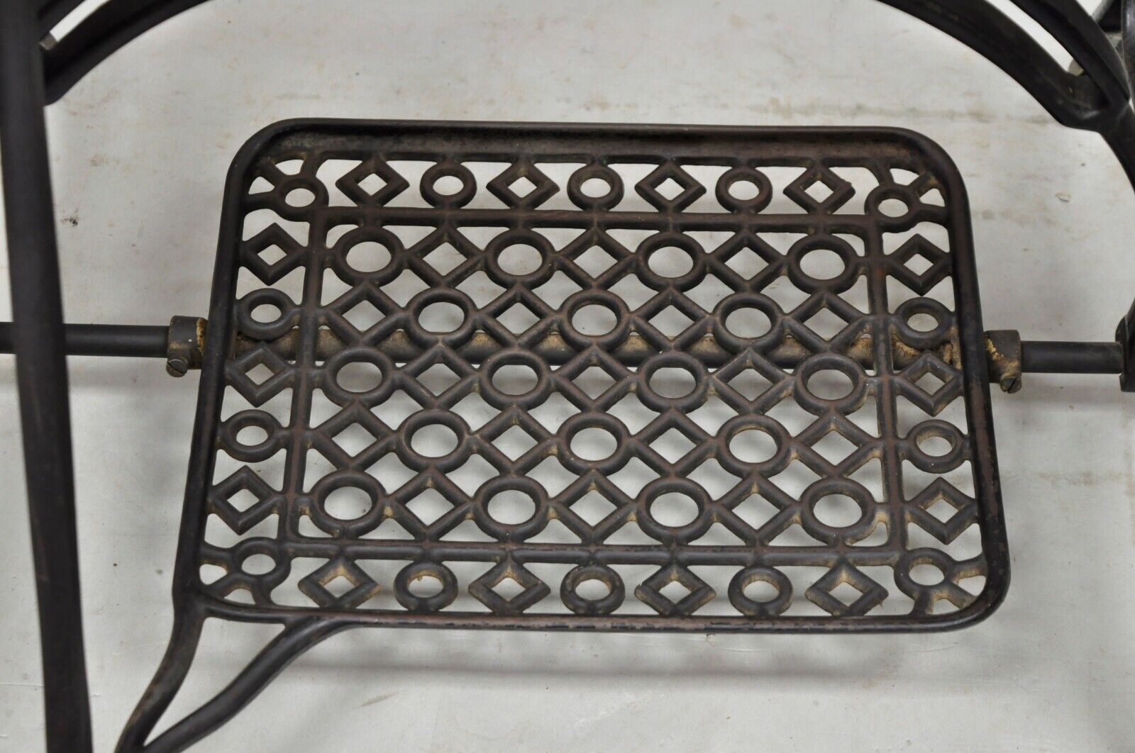 Antique New Home Black Cast Iron Treadle Sewing Machine Base