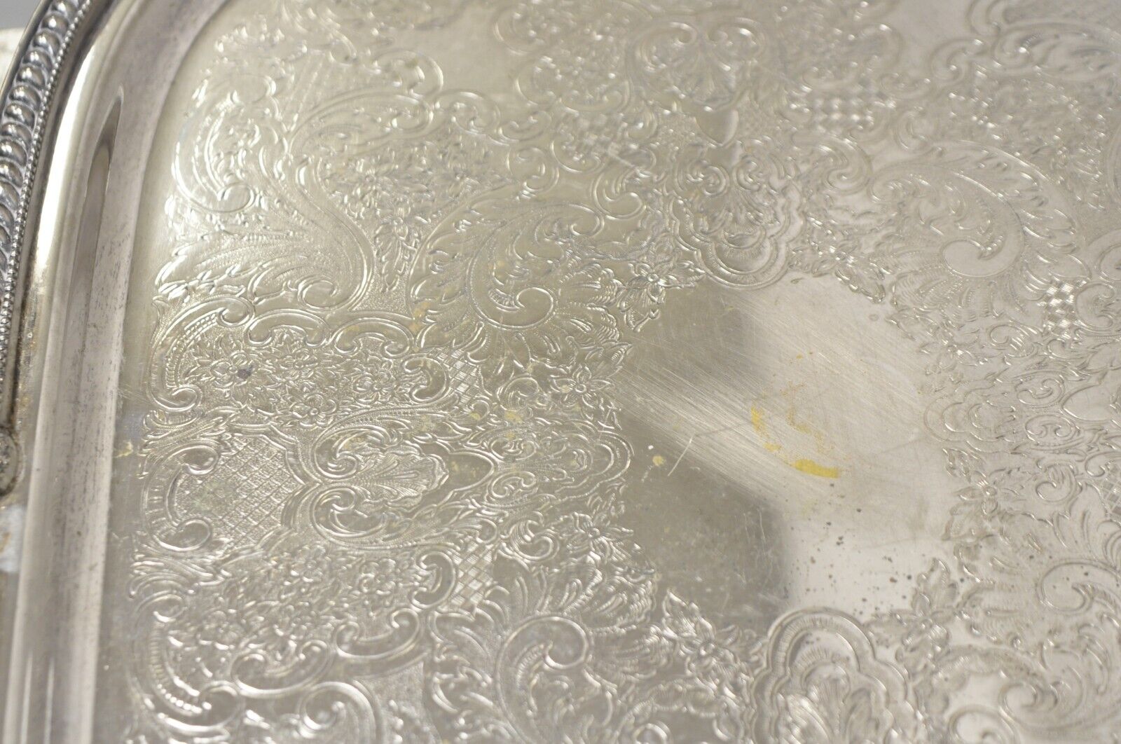 Vintage Silver Plated Victorian Style Regency Heavy Twin Handle Platter Tray