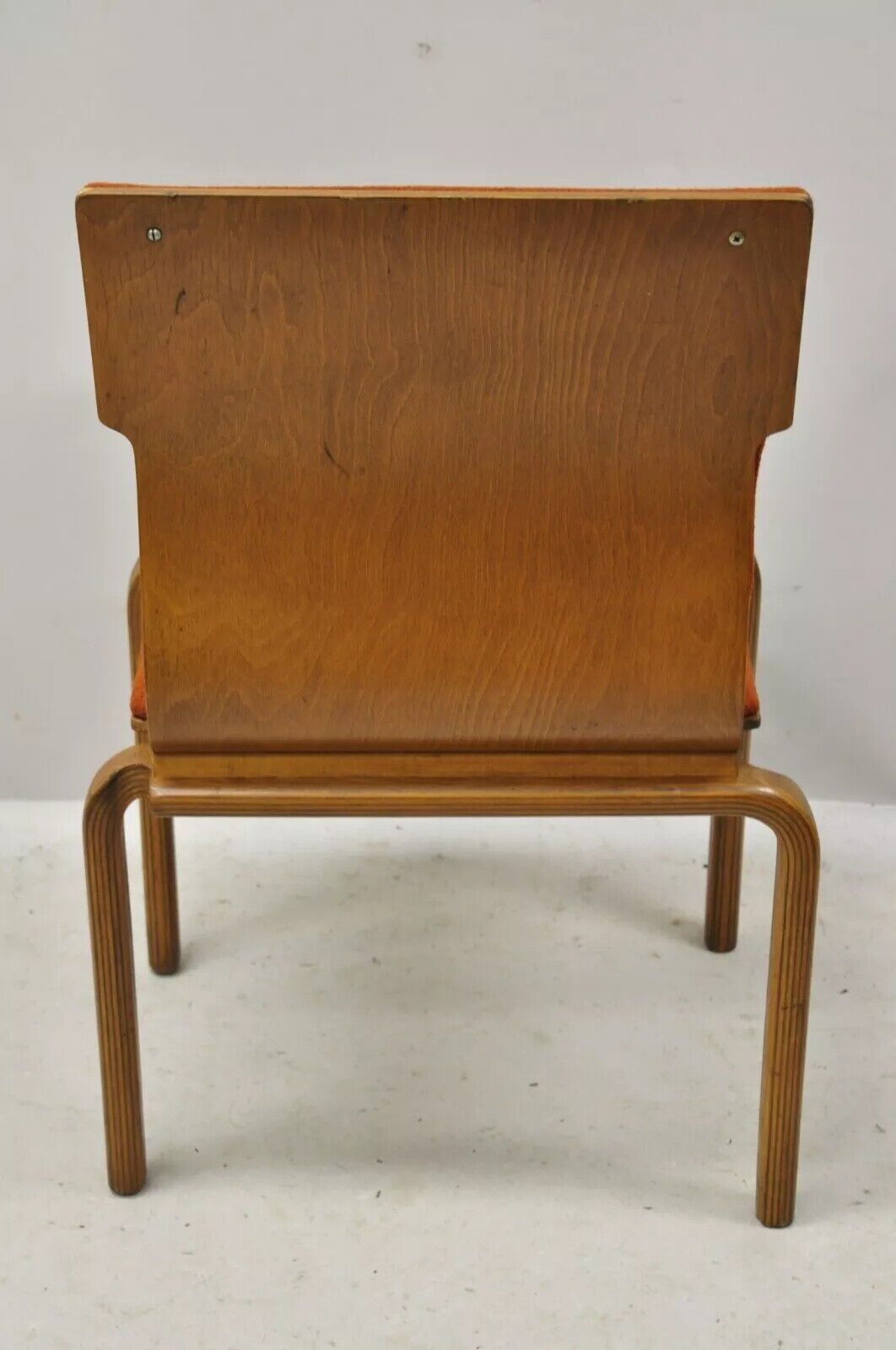 Mid Century Modern Sanders Bentwood Orange Stacking Dining Side Chair