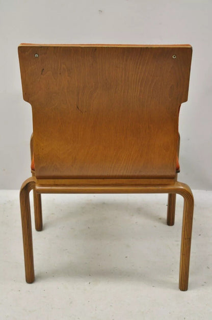 Mid Century Modern Sanders Bentwood Orange Stacking Dining Side Chair