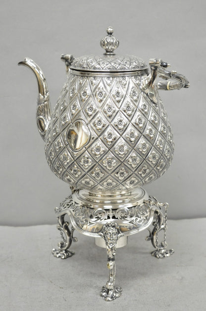 Hawksworth Eyre & Co Victorian Silver Plated "Pineapple" Figural Tipping Tea Pot