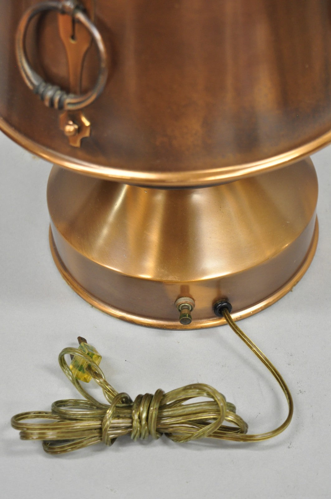 Vintage Industrial Mid Century Modern Copper Metal "Ship Turbine" Table Lamp