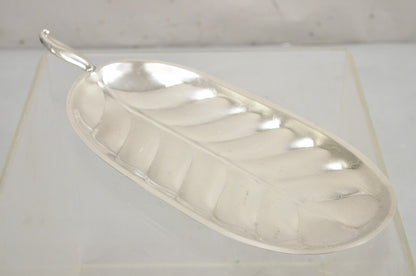 F.B. Rogers Silver Plate Oval Leaf Form Serving Tray Platter with Handle