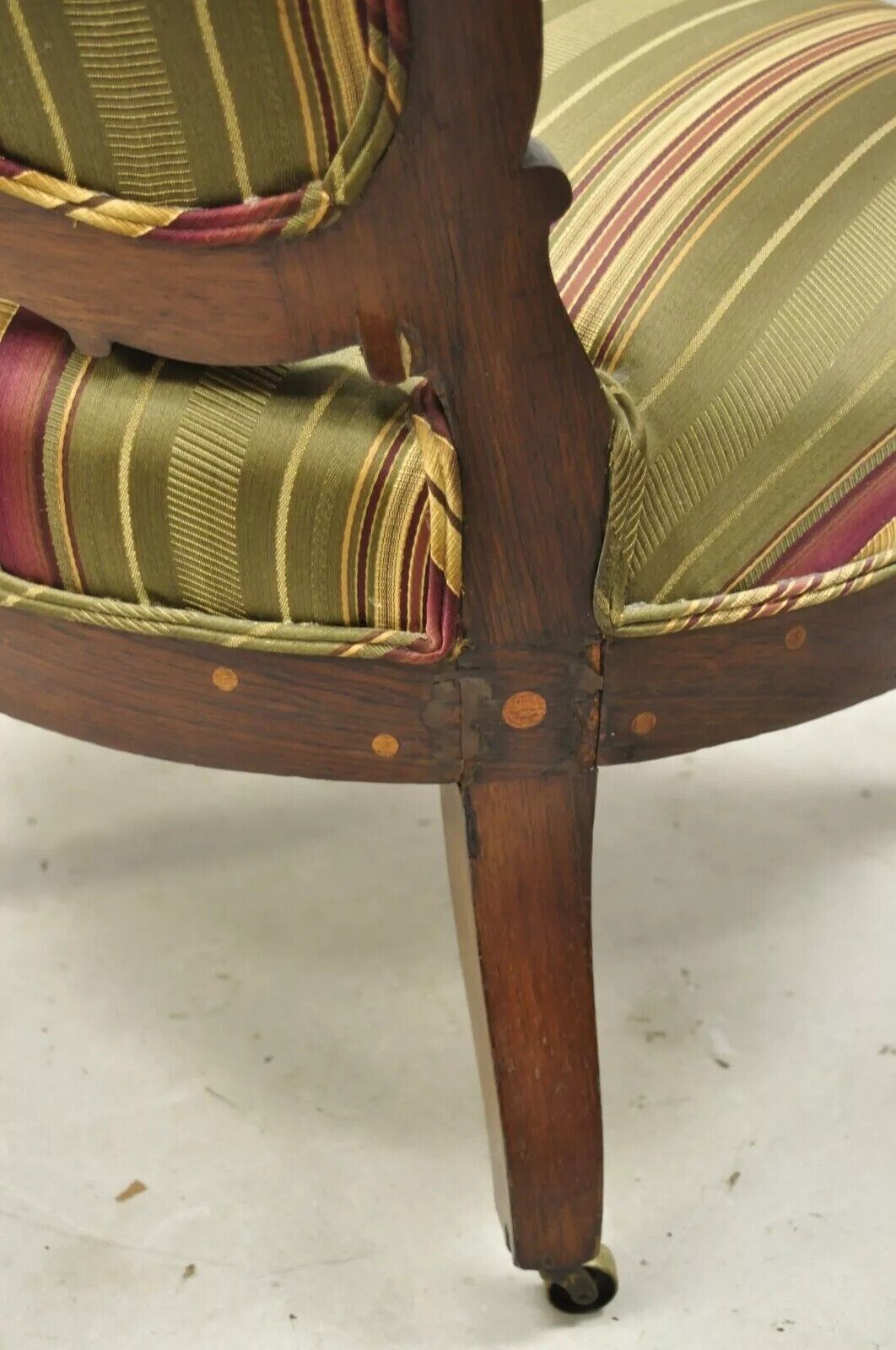 Antique Eastlake Victorian Carved Rosewood Parlor Balloon Back Arm Chair