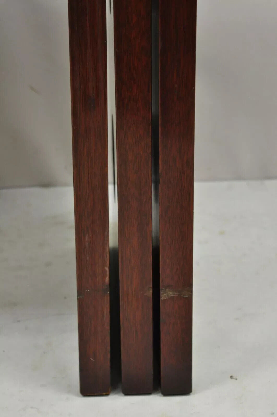 James Mont Mid Century Modern Mahogany & Glass Top Art Deco Nesting Side Tables