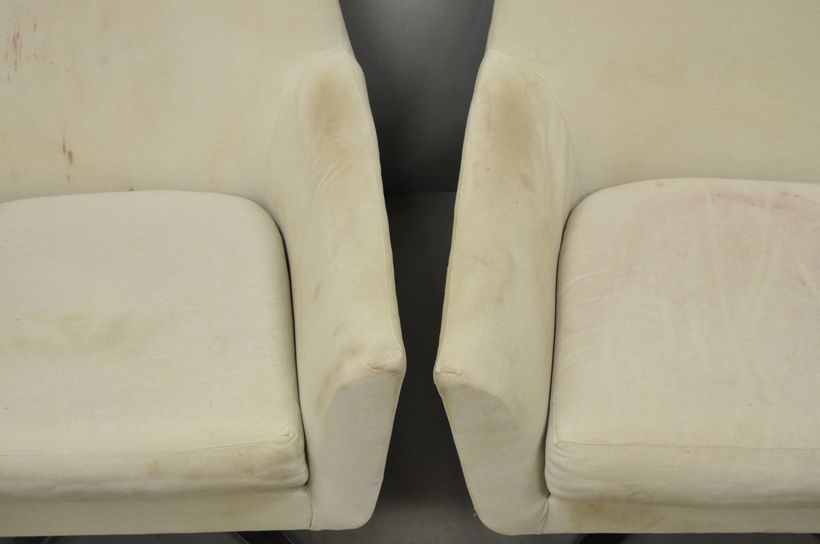 West Elm Lucas Healthcare Swivel Chrome Base Modern Lounge Arm Chair - a Pair