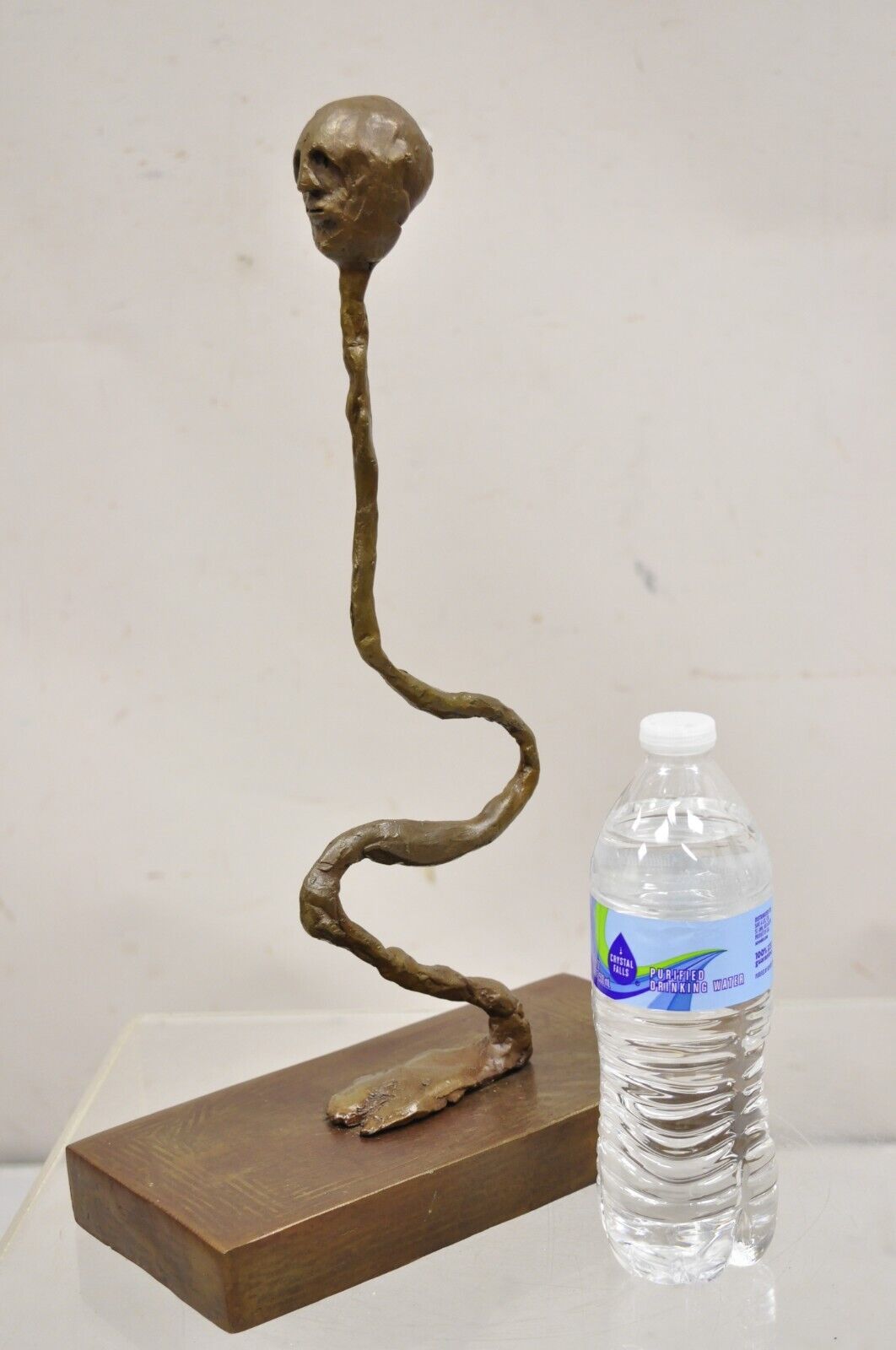 Sheryl C. Benjamin Brutalist Modern Abstract Bronze Serpentine Figure Sculpture