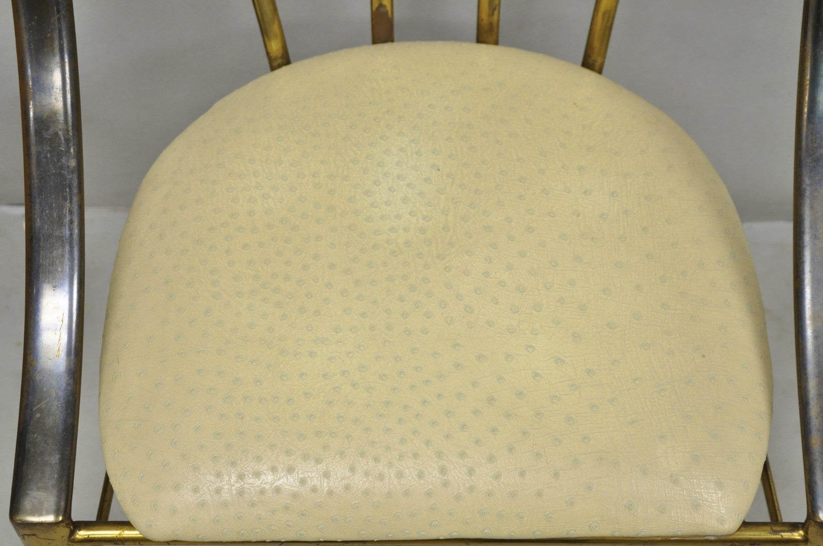Vintage Italian Hollywood Regency Sculptural Brass Chiavari Style Accent Chair