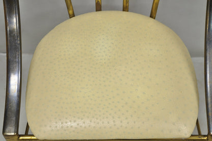 Vintage Italian Hollywood Regency Sculptural Brass Chiavari Style Accent Chair