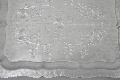 Vintage Victorian Continental Silver Co "Wild Rose" 1055 Hammered Aluminum Tray