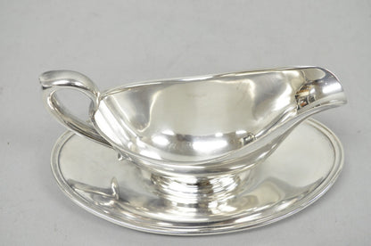 Vintage Gorham Y430 Victorian Silver Plated Gravy Sauce Boat w / Dish
