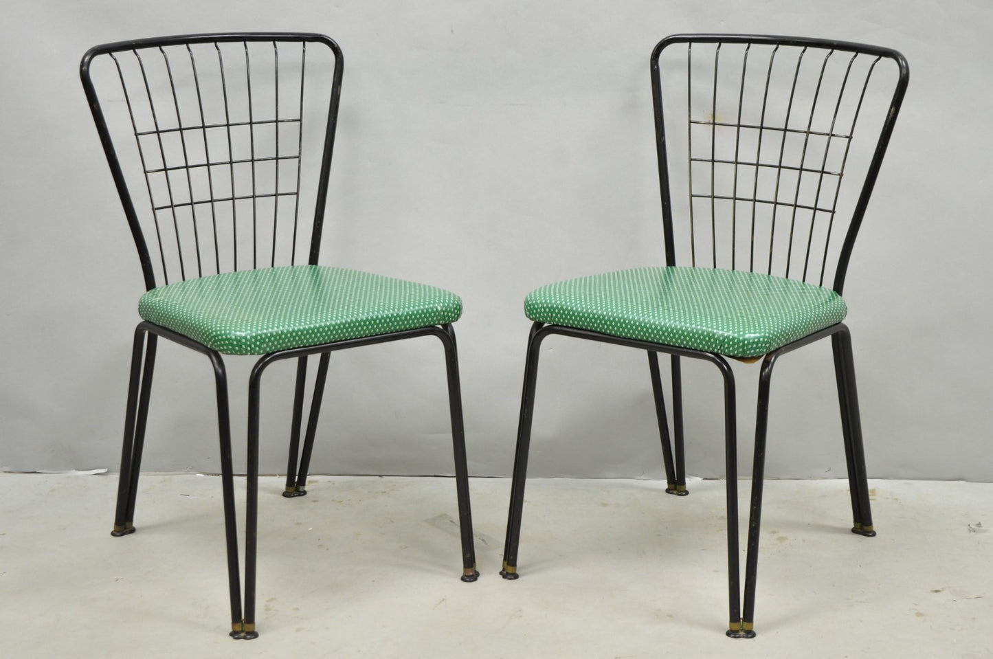 Vintage Daystrom Mid Century Modern Black Metal Kitchen Dining Chairs, Set of 6