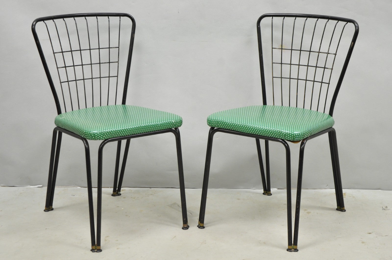 Vintage Daystrom Mid Century Modern Black Metal Kitchen Dining Chairs, Set of 6