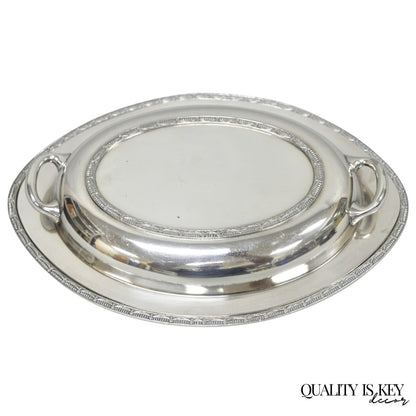 Vintage T&T Silver Plated Victorian Oval Vegetable Serving Platter w/ Drapes
