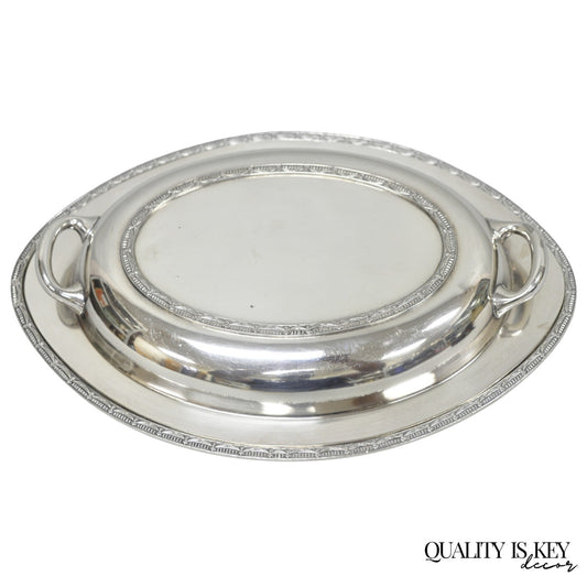 Vintage T&T Silver Plated Victorian Oval Vegetable Serving Platter w/ Drapes