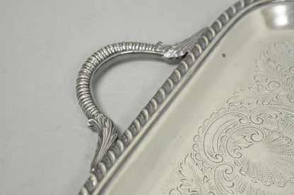 Vintage Black Starr & Gorham Silver Plated Narrow Serving Platter Bar Tray