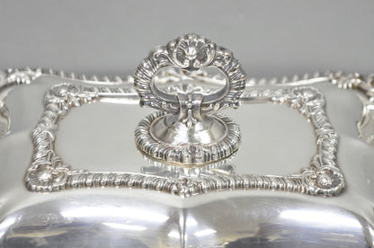 Vintage Canterbury English Regency Silver Plated Covered Vegetable Serving Dish