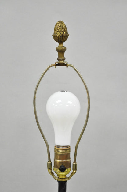 Antique French Neoclassical Bronze Lion Ormolu Diamond Cut Glass Urn Table Lamp