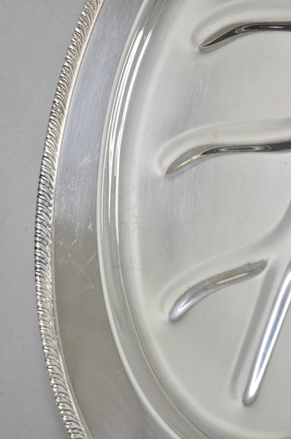 Vintage Oneida Silver Plated Regency Oval Meat Cutlery Serving Platter Tray