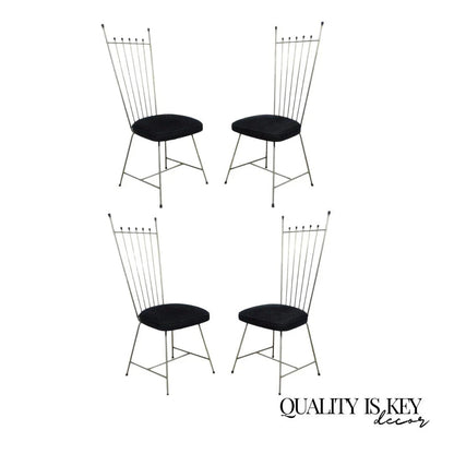 Vintage Mid Century Modern Arthur Umanoff Style Metal Dining Chairs - Set of 4