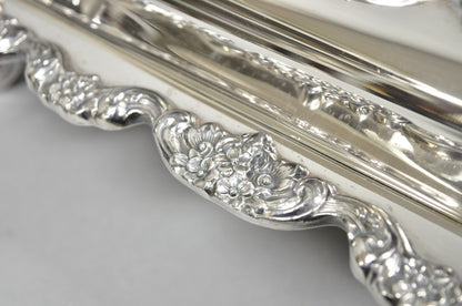 Vintage Poole Silver Plated Footed Covered Vegetable Serving Dish Platter w/ Lid
