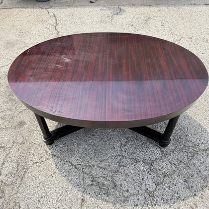 Baker Barbara Barry Art Deco Style Oval 2 Leaf Extension Mahogany Dining Table
