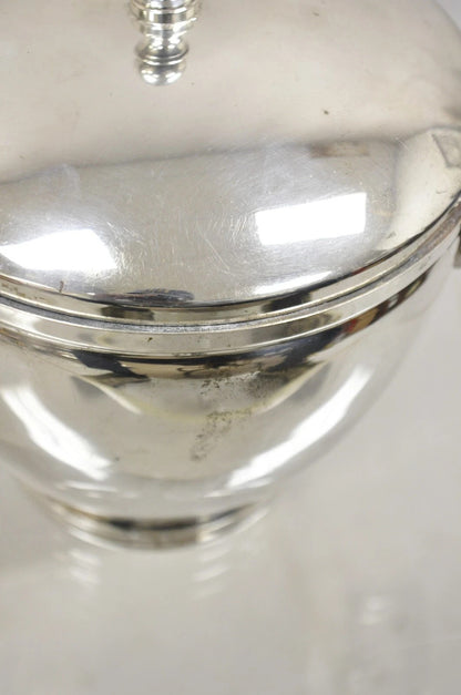 Vintage Knight Silversmiths Silver Plated Modern Lidded Bar Ice Bucket
