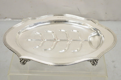 Vintage English Sheffield Meat Cutlery Serving Platter Tray "ASC" Monogram