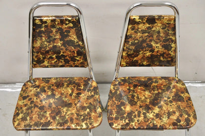Vintage Children's Small Mid Century Tubular Metal Kitchen Side Chairs - A Pair