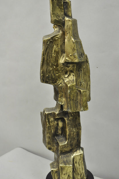 Vintage Richard Barr for Laurel Brutalist Mid Century Modern Metal Table Lamp