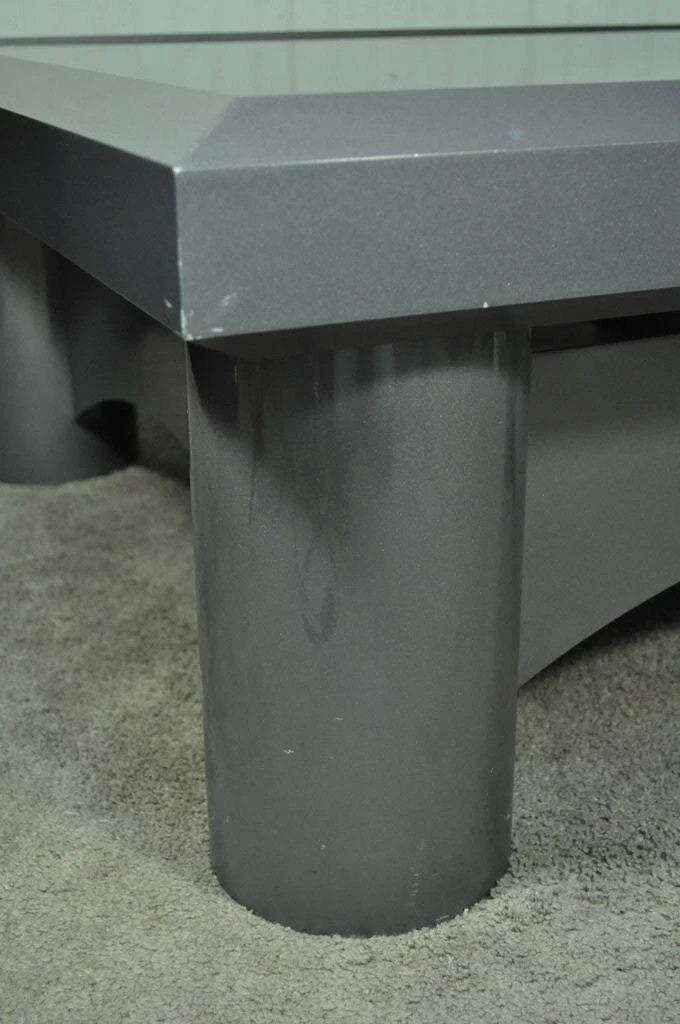 Industrial Modern Large Custom Aluminum Gun Metal 40" Square Coffee Table